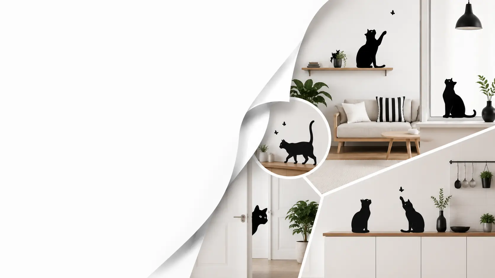 Silhouette di gatti per un tocco misterioso e stiloso