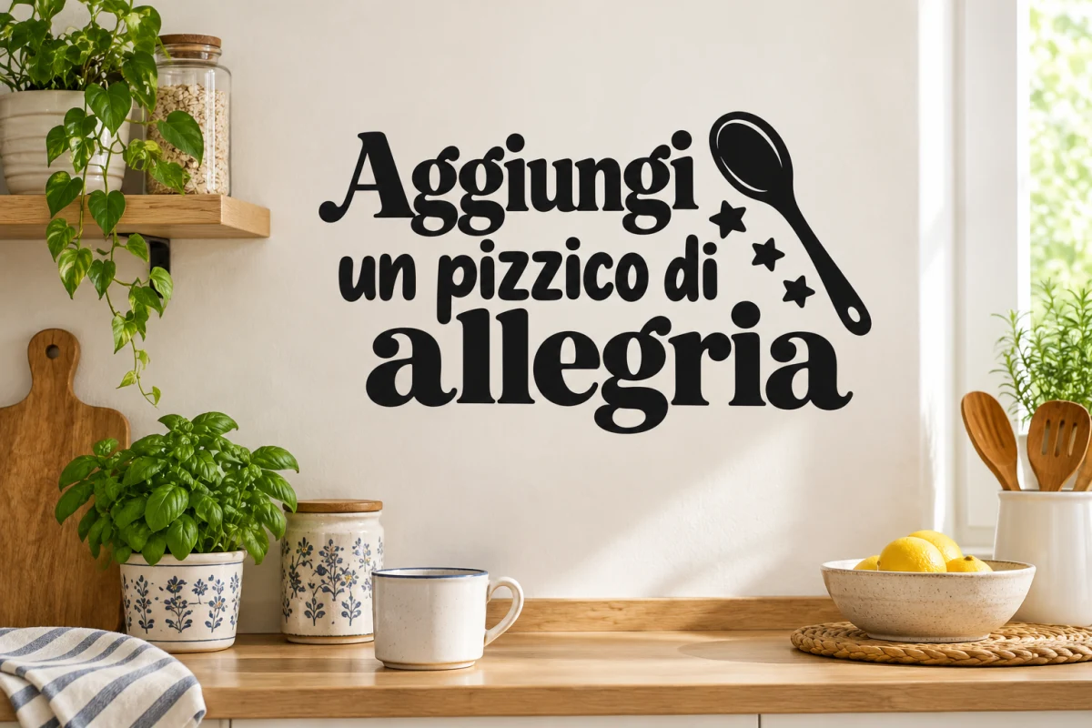Aggiungi un pizzico di allegria - simulazione su parete liscia della cucina