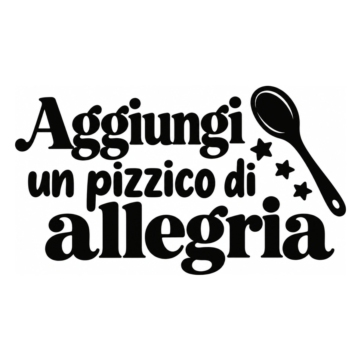 Aggiungi un pizzico di allegria - disegno adesivo monocromatico nero