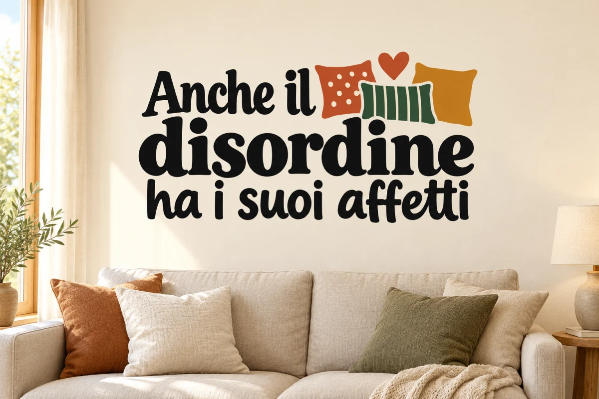 Anche il disordine ha i suoi affetti - simulazione su parete liscia del soggiorno