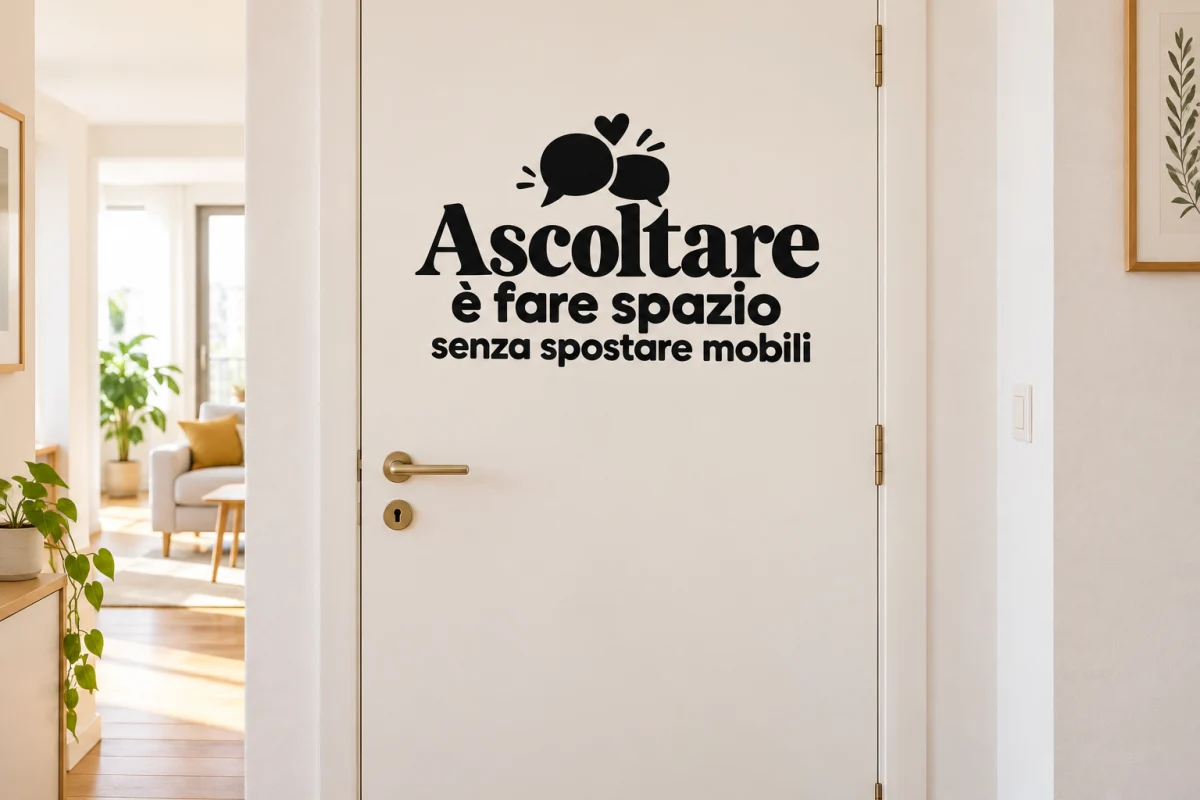 Ascoltare è fare spazio senza spostare mobili - simulazione su porta interna liscia