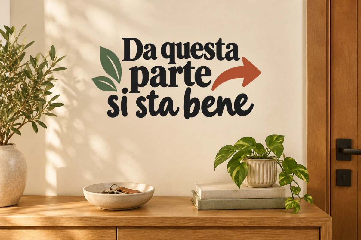 Da questa parte si sta bene - simulazione su parete liscia dell'ingresso