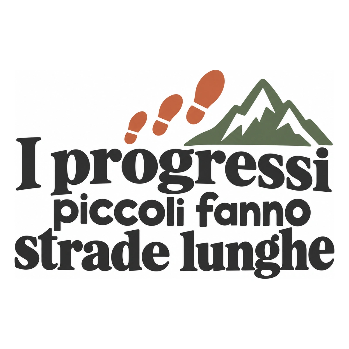 I progressi piccoli fanno strade lunghe - disegno adesivo multicolore a sagome separate