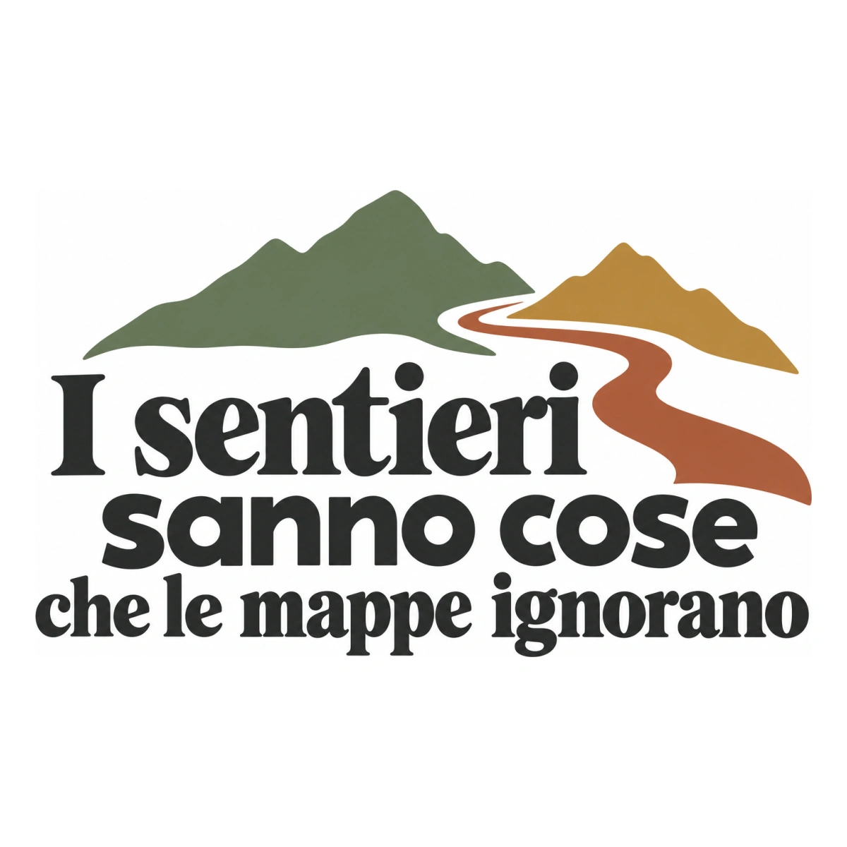 I sentieri sanno cose che le mappe ignorano - disegno adesivo multicolore a sagome separate