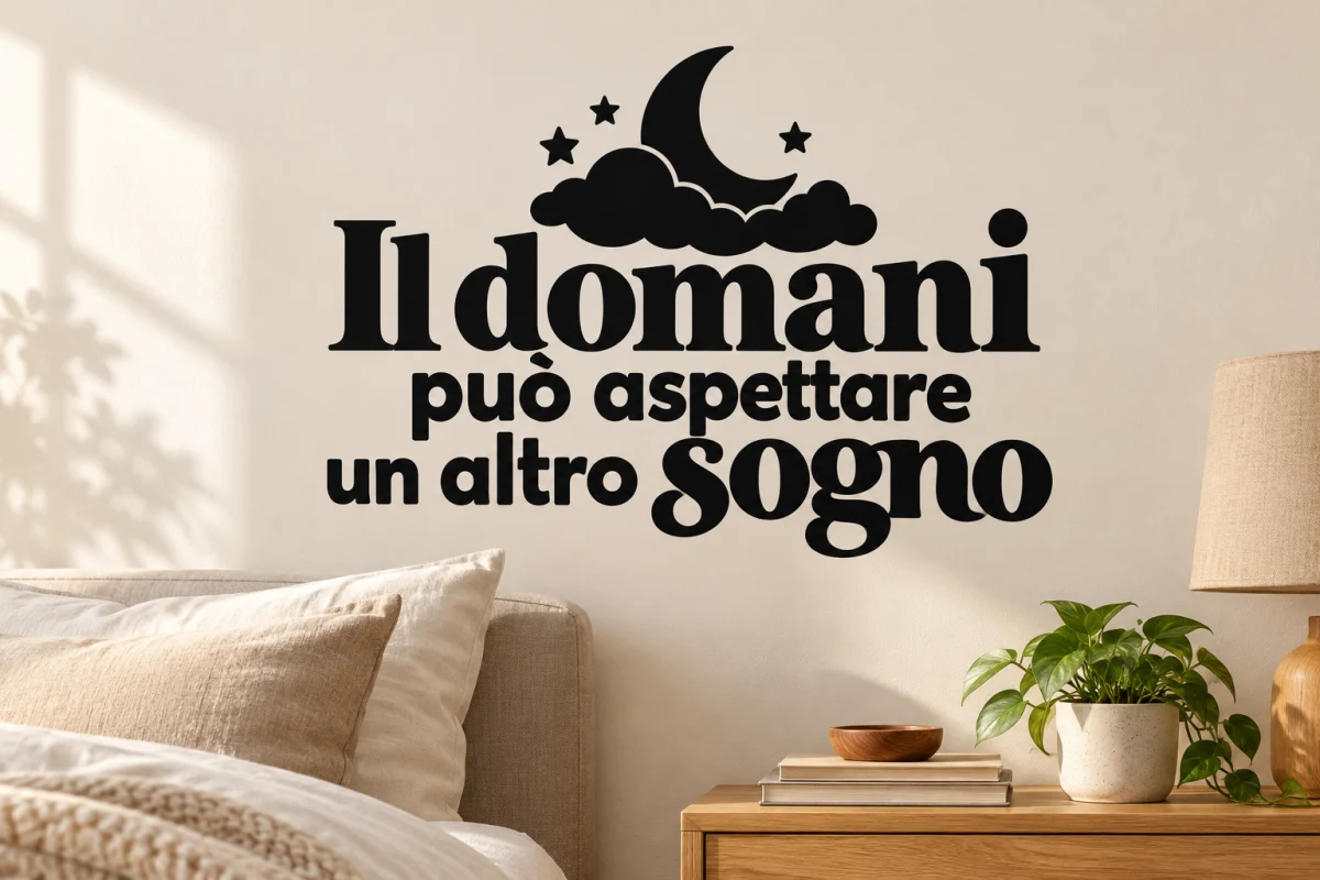 Il domani può aspettare un altro sogno - simulazione su parete liscia della camera