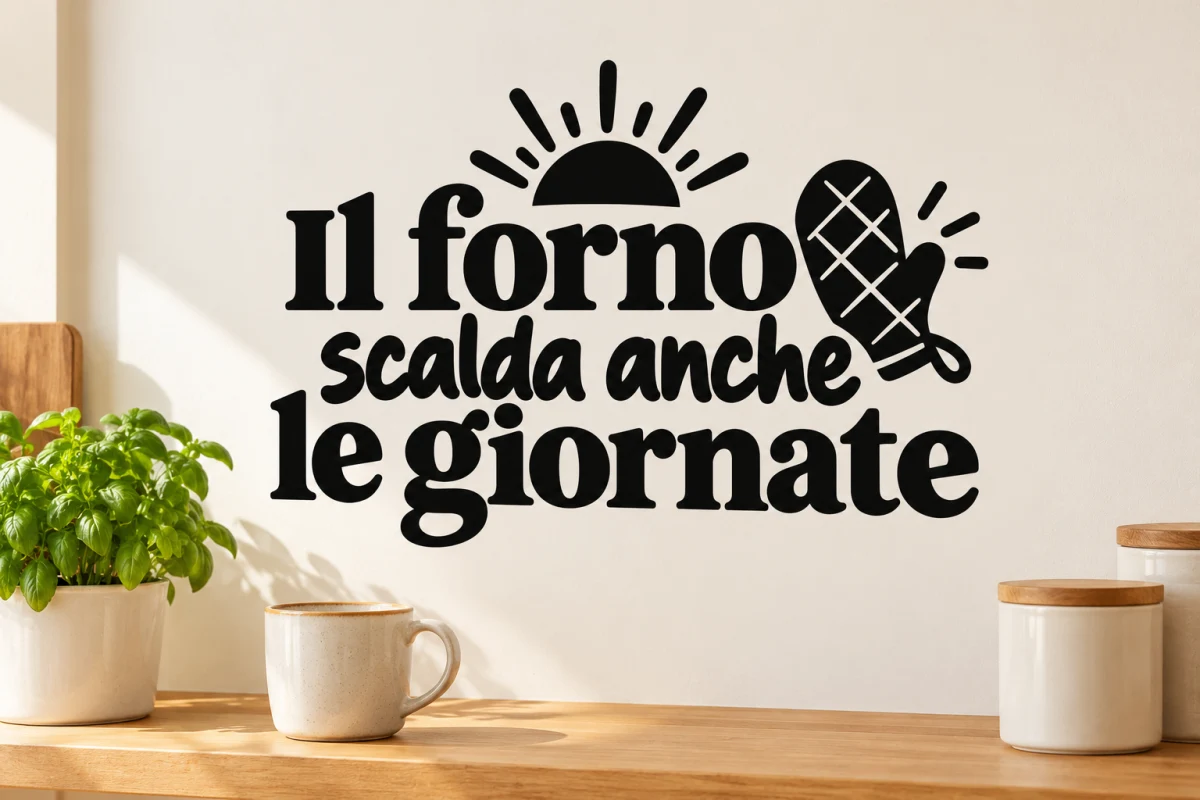 Il forno scalda anche le giornate - simulazione su parete liscia della cucina