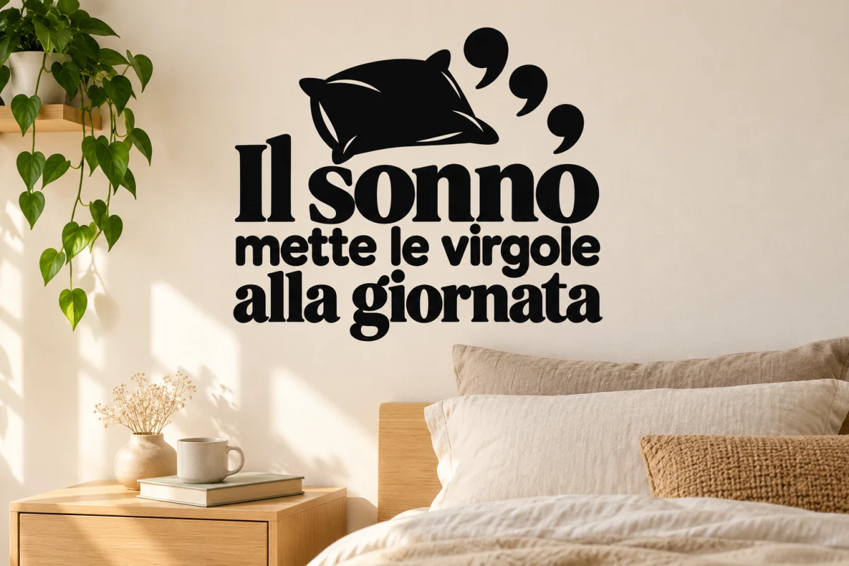 Il sonno mette le virgole alla giornata - simulazione su parete liscia della camera
