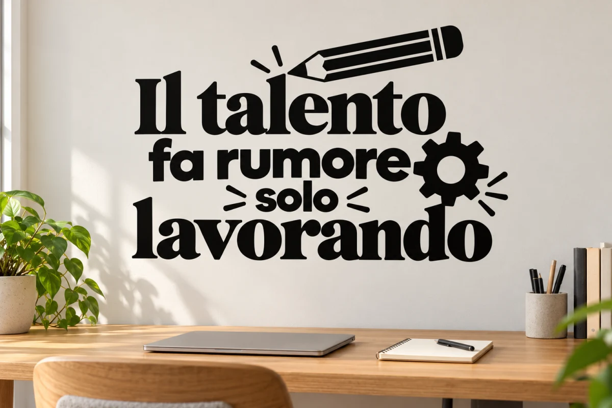 Il talento fa rumore solo lavorando - simulazione su parete liscia dello studio