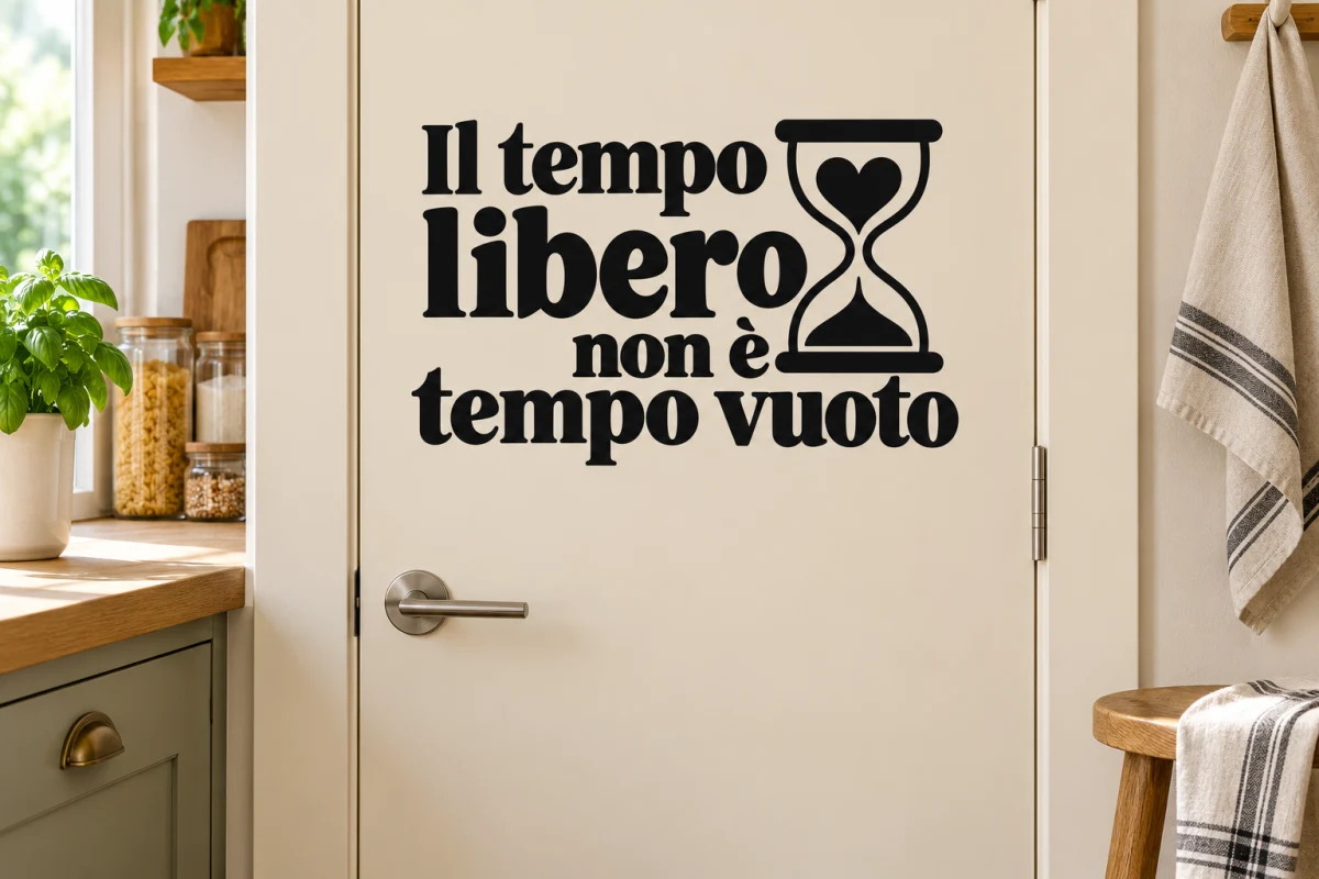 Il tempo libero non è tempo vuoto - simulazione su porta liscia della dispensa
