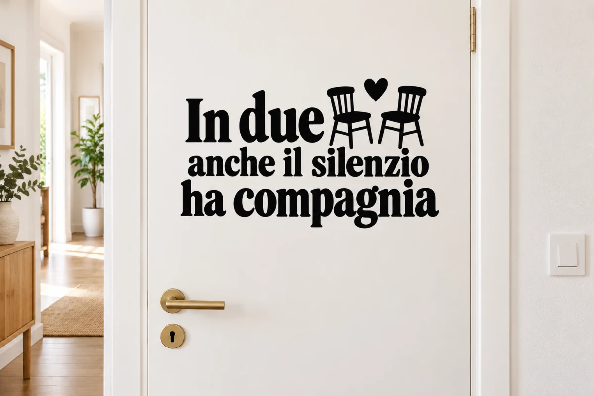 In due anche il silenzio ha compagnia - simulazione su porta interna liscia