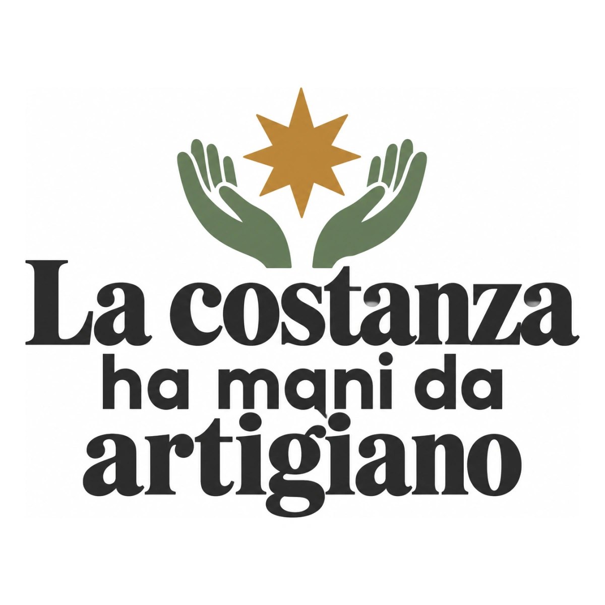 La costanza ha mani da artigiano - disegno adesivo multicolore a sagome separate