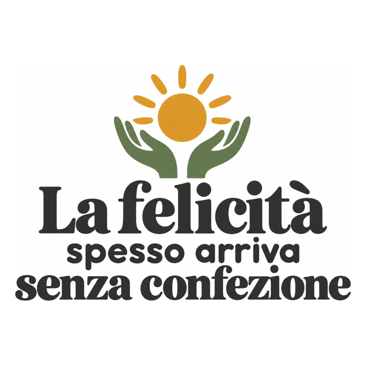 La felicità spesso arriva senza confezione - disegno adesivo multicolore a sagome separate