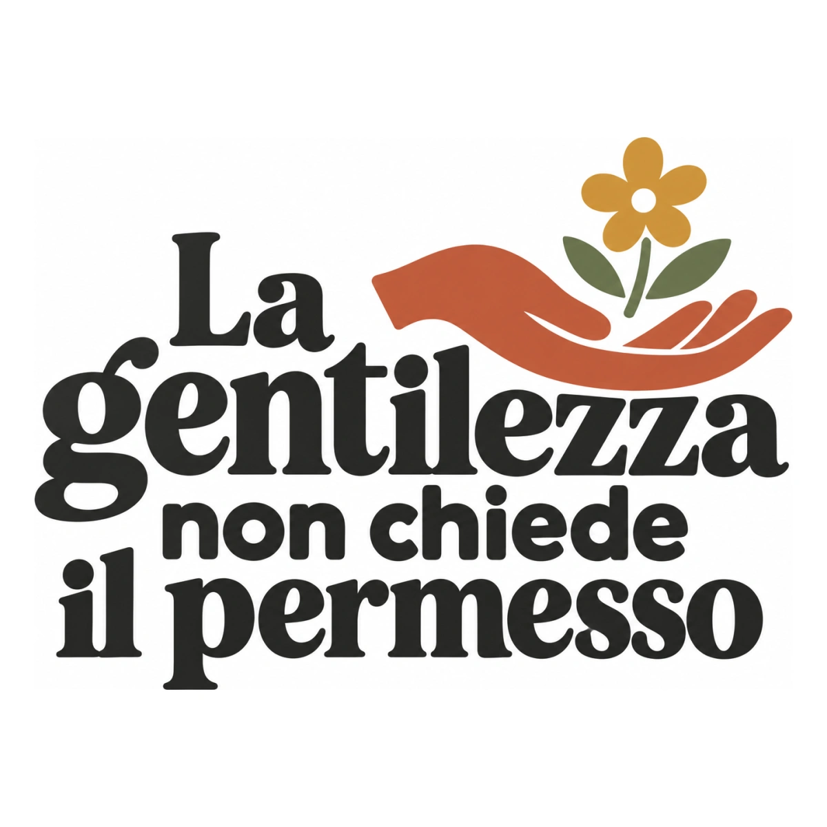 La gentilezza non chiede il permesso - disegno adesivo multicolore a sagome separate
