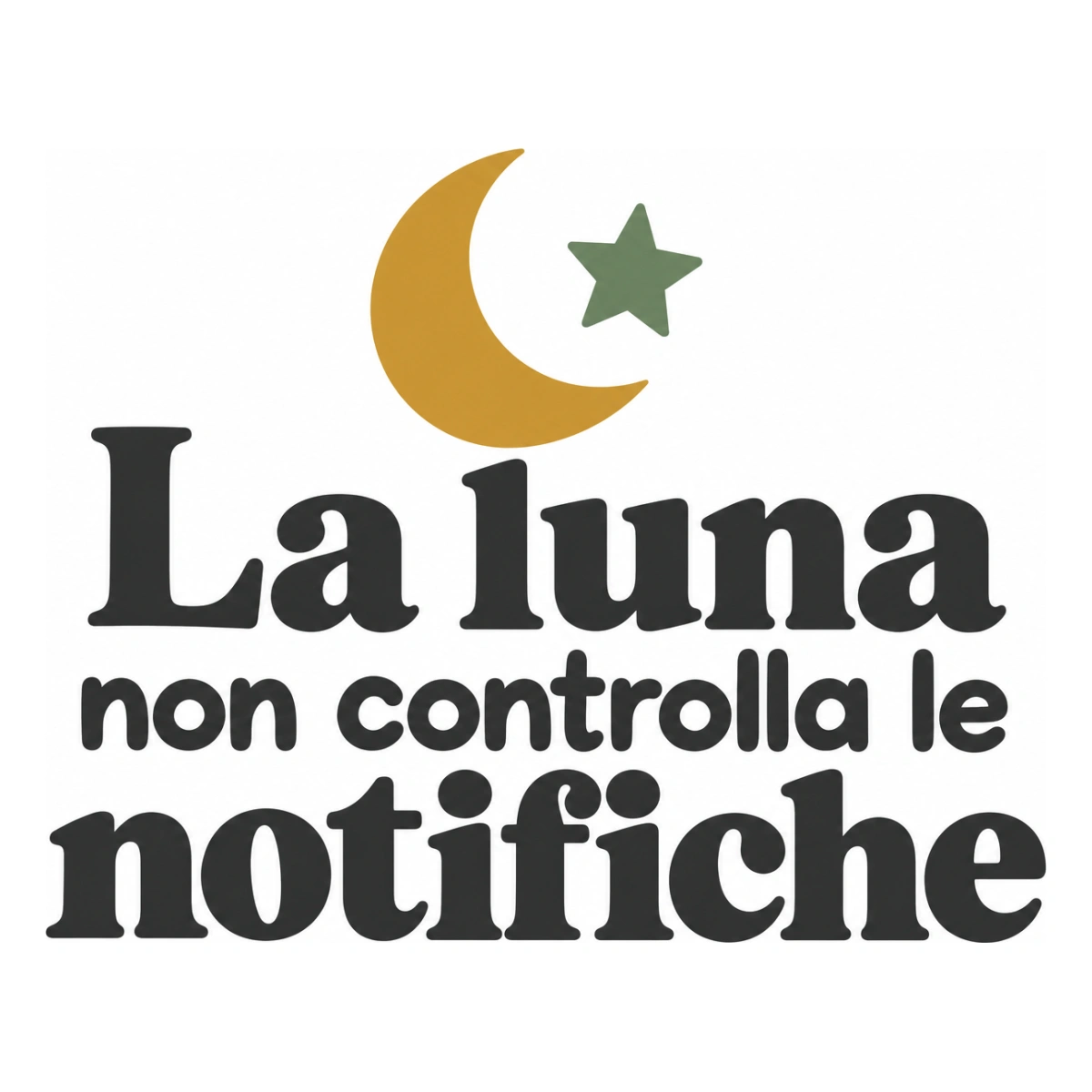 La luna non controlla le notifiche - disegno adesivo multicolore a sagome separate