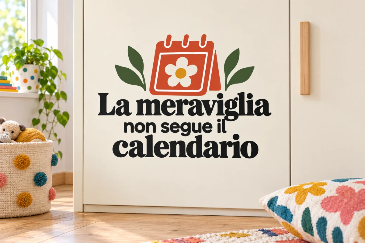 La meraviglia non segue il calendario - simulazione su anta liscia dell'armadio