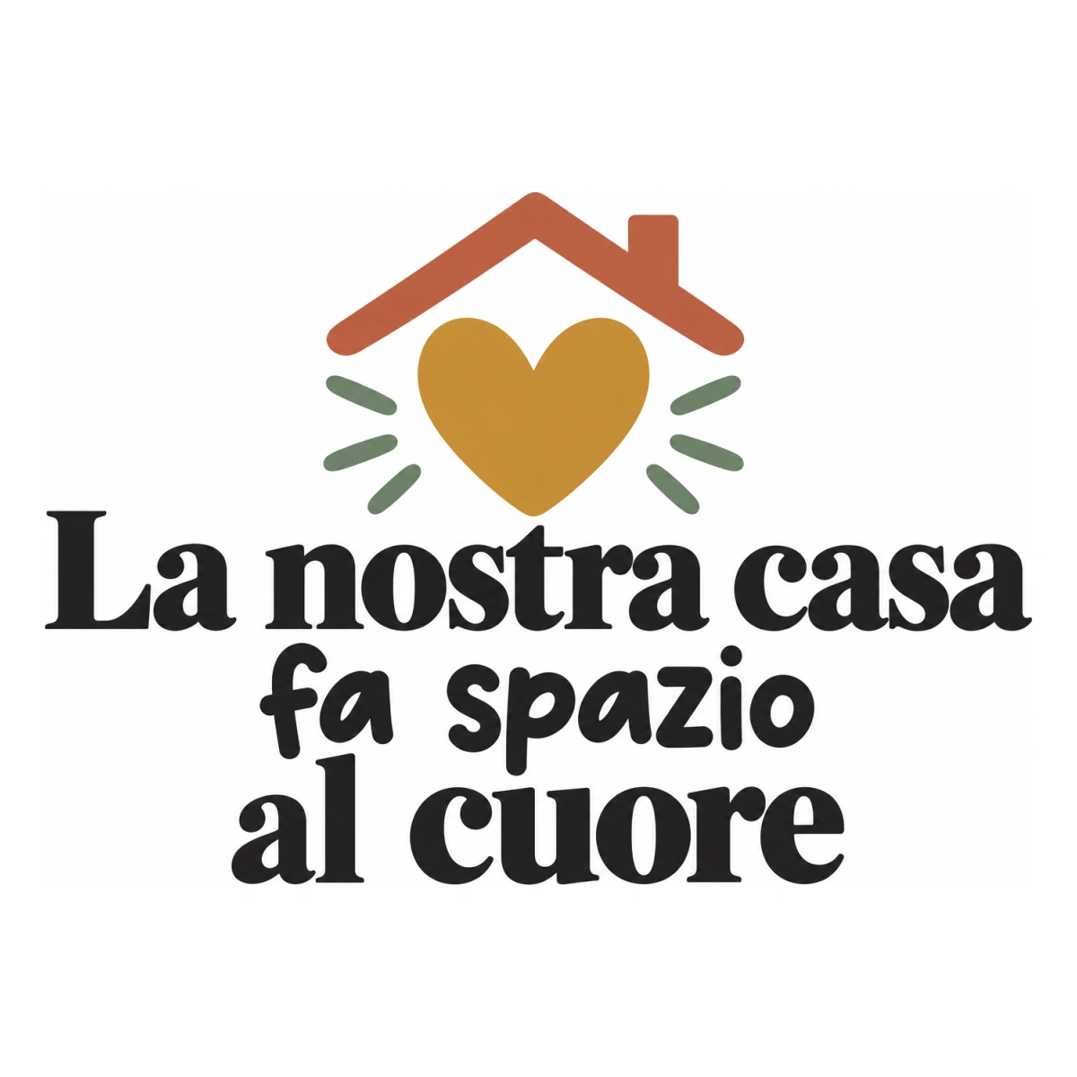 La nostra casa fa spazio al cuore - disegno adesivo multicolore a sagome separate