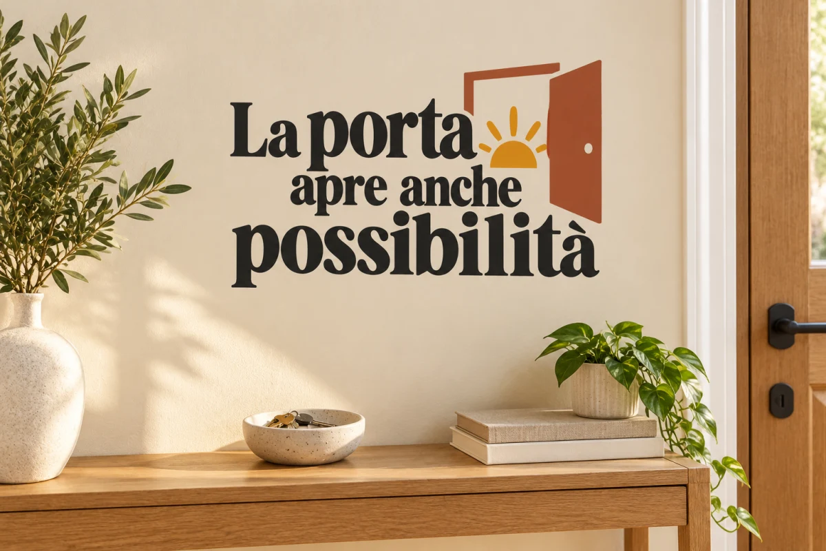La porta apre anche possibilità - simulazione su parete liscia dell'ingresso