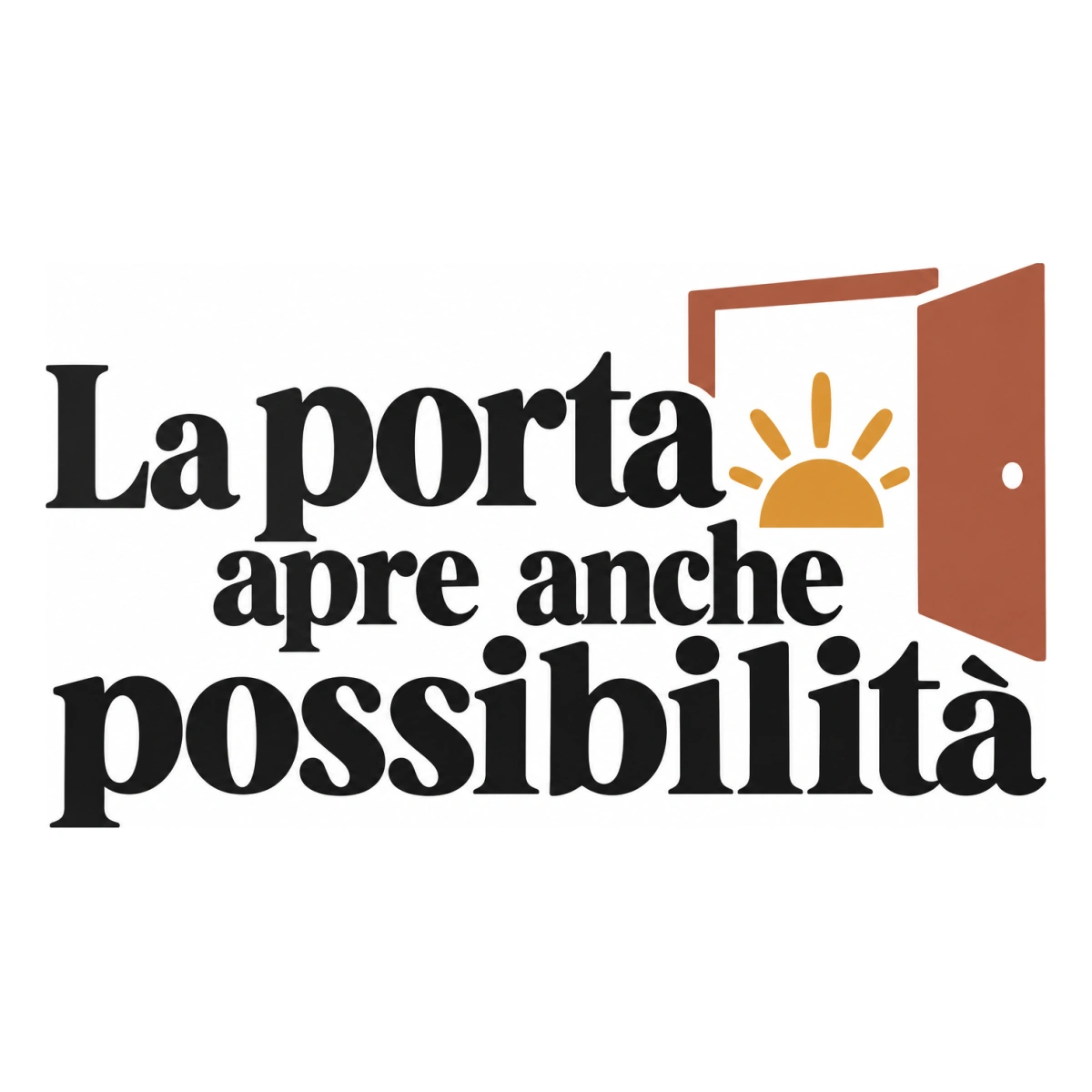 La porta apre anche possibilità - disegno adesivo multicolore a sagome separate