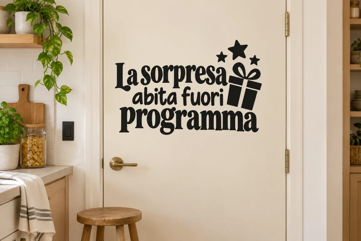 La sorpresa abita fuori programma - simulazione su porta liscia della dispensa
