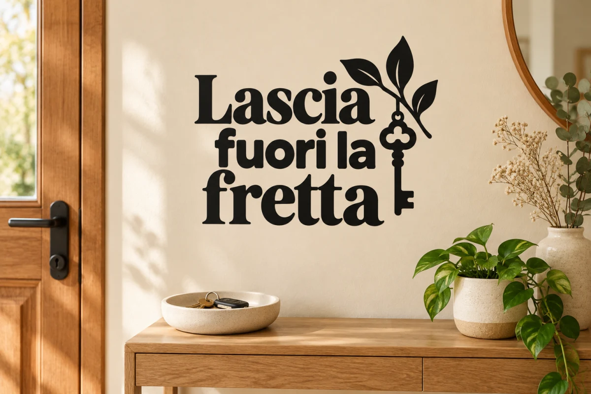 Lascia fuori la fretta - simulazione su parete liscia dell'ingresso