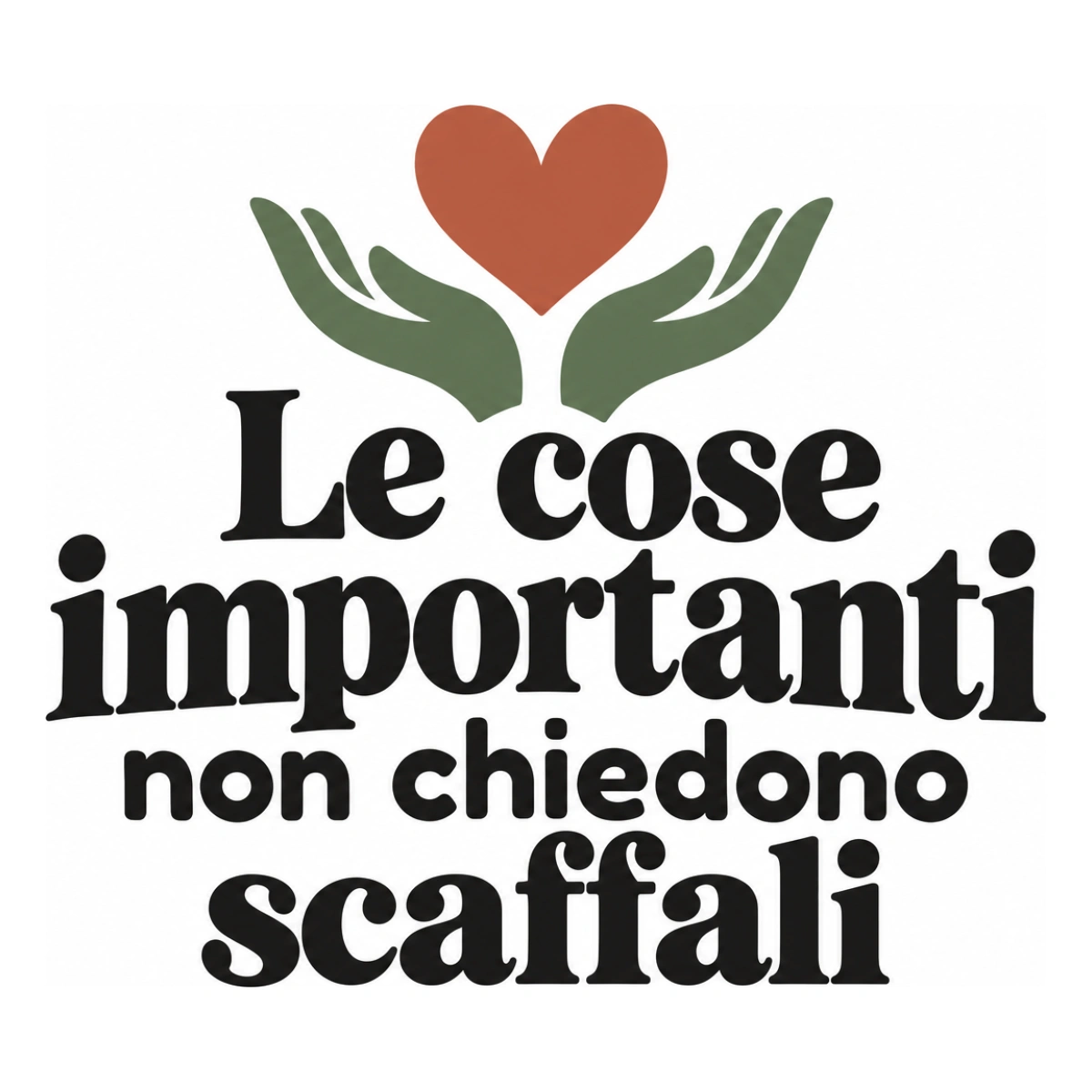 Le cose importanti non chiedono scaffali - disegno adesivo multicolore a sagome separate