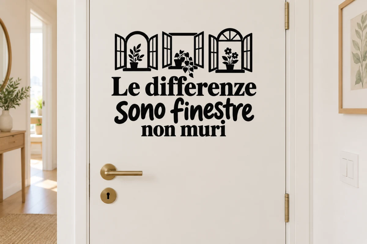 Le differenze sono finestre non muri - simulazione su porta interna liscia