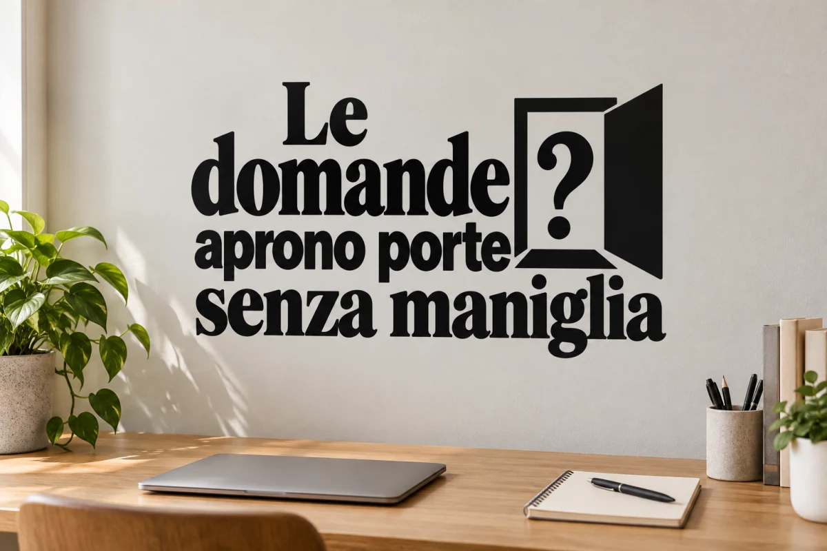 Le domande aprono porte senza maniglia - simulazione su parete liscia dello studio