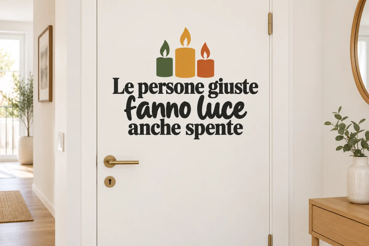 Le persone giuste fanno luce anche spente - simulazione su porta interna liscia