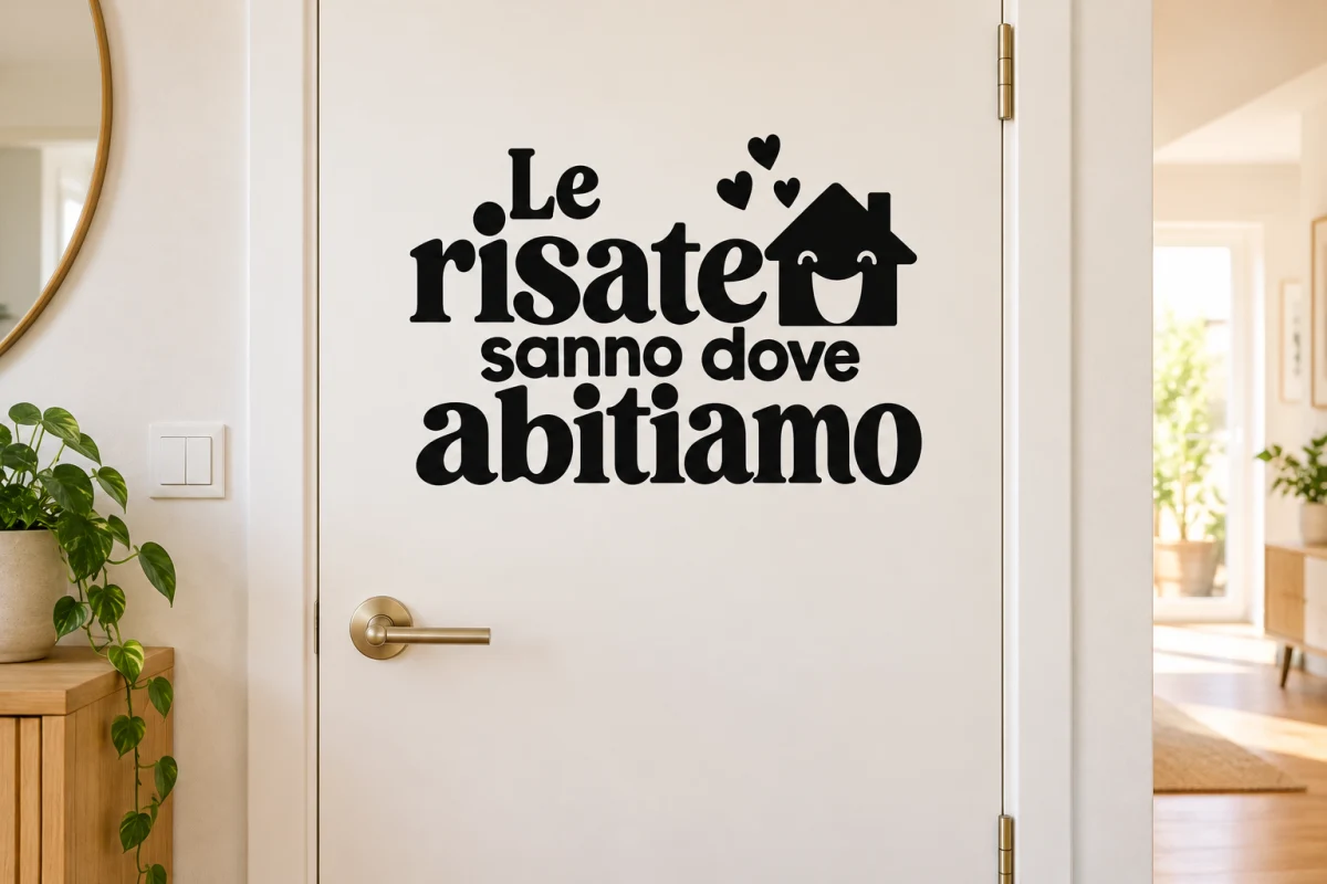 Le risate sanno dove abitiamo - simulazione su porta interna liscia