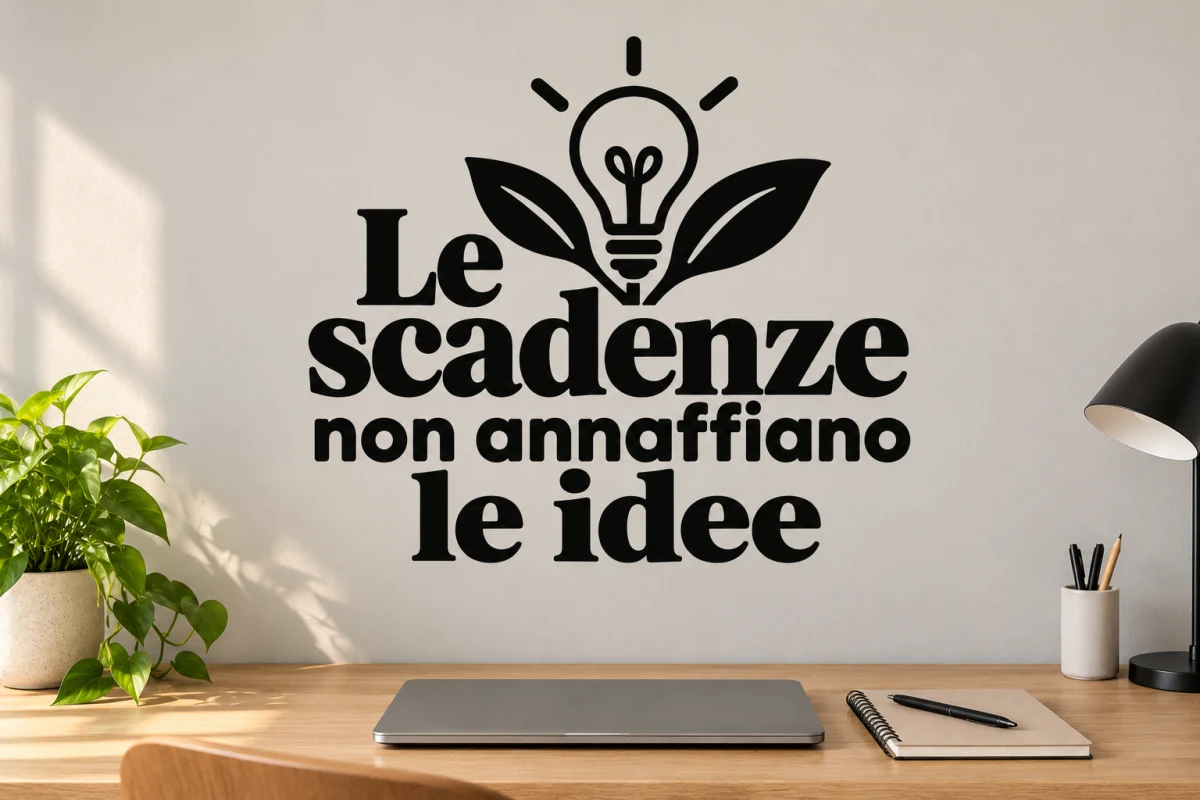 Le scadenze non annaffiano le idee - simulazione su parete liscia dello studio