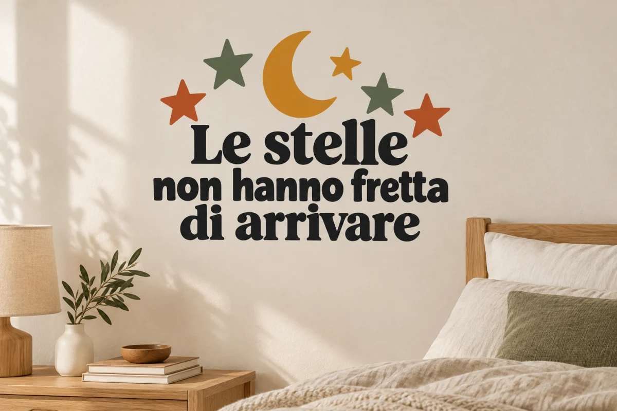 Le stelle non hanno fretta di arrivare - simulazione su parete liscia della camera