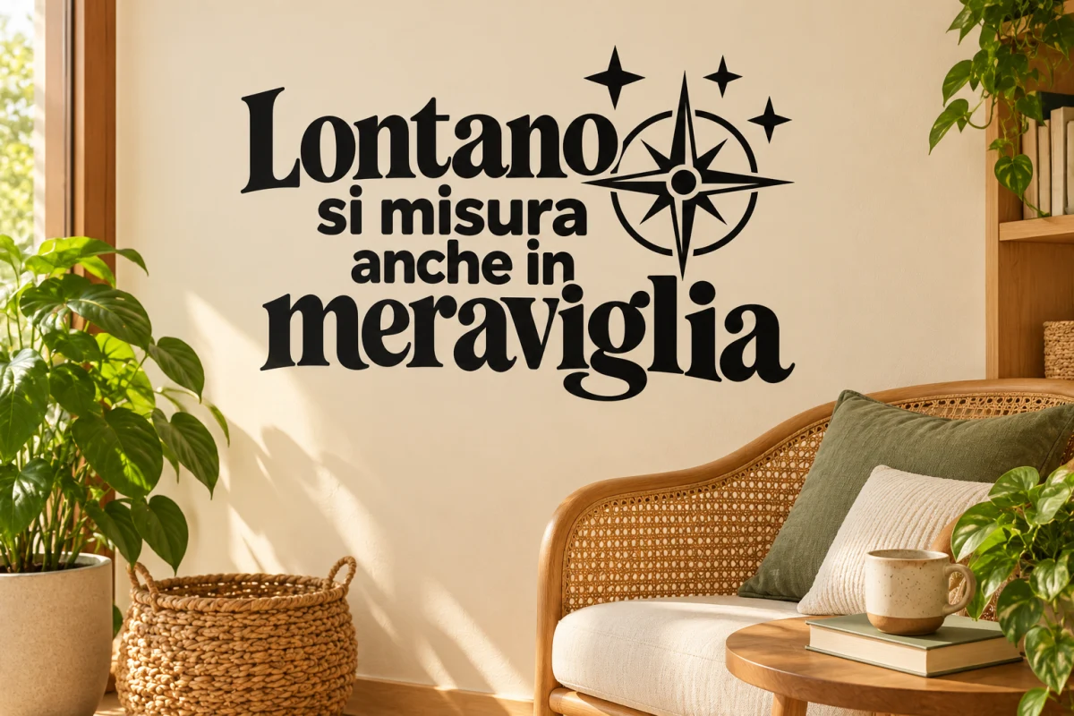 Lontano si misura anche in meraviglia - simulazione su parete liscia dell'angolo lettura