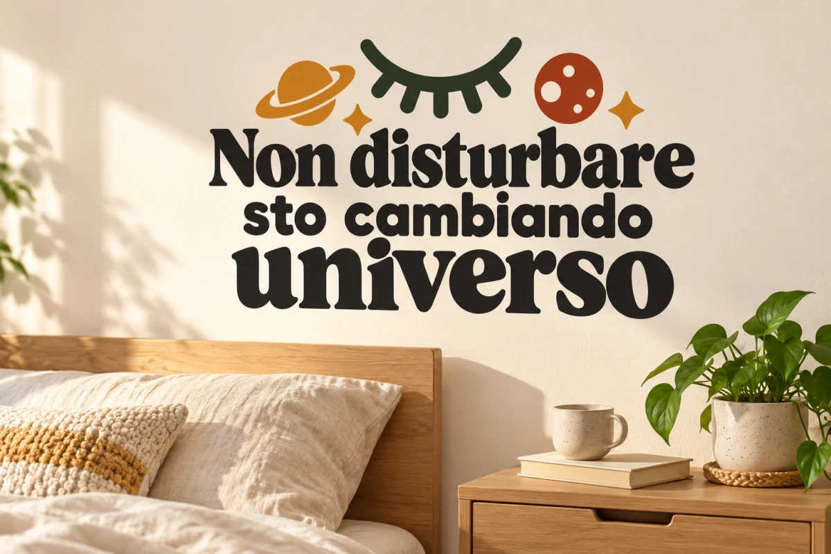 Non disturbare sto cambiando universo - simulazione su parete liscia della camera