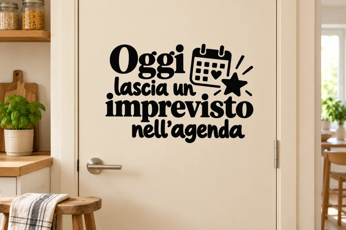 Oggi lascia un imprevisto nell'agenda - simulazione su porta liscia della dispensa