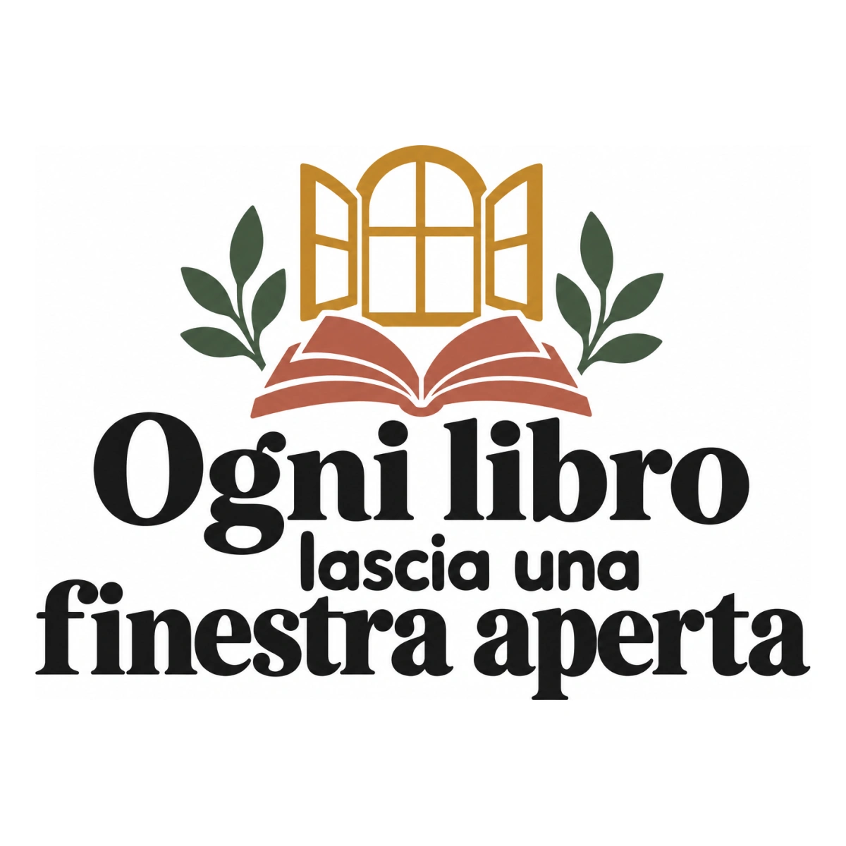 Ogni libro lascia una finestra aperta - disegno adesivo multicolore a sagome separate
