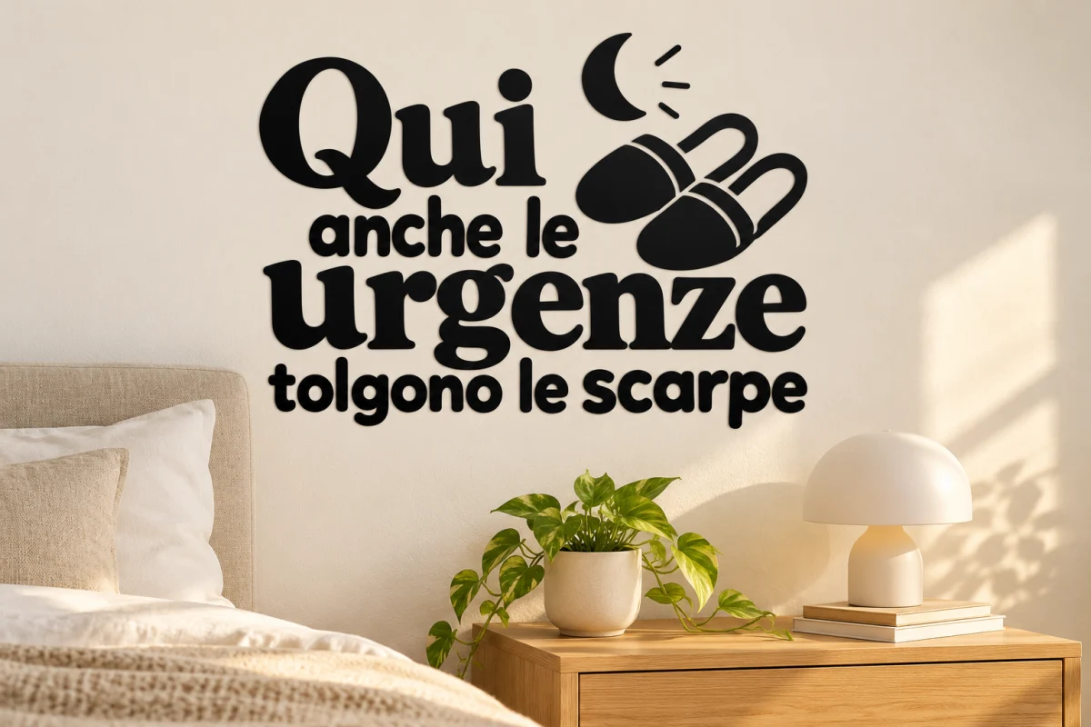 Qui anche le urgenze tolgono le scarpe - simulazione su parete liscia della camera