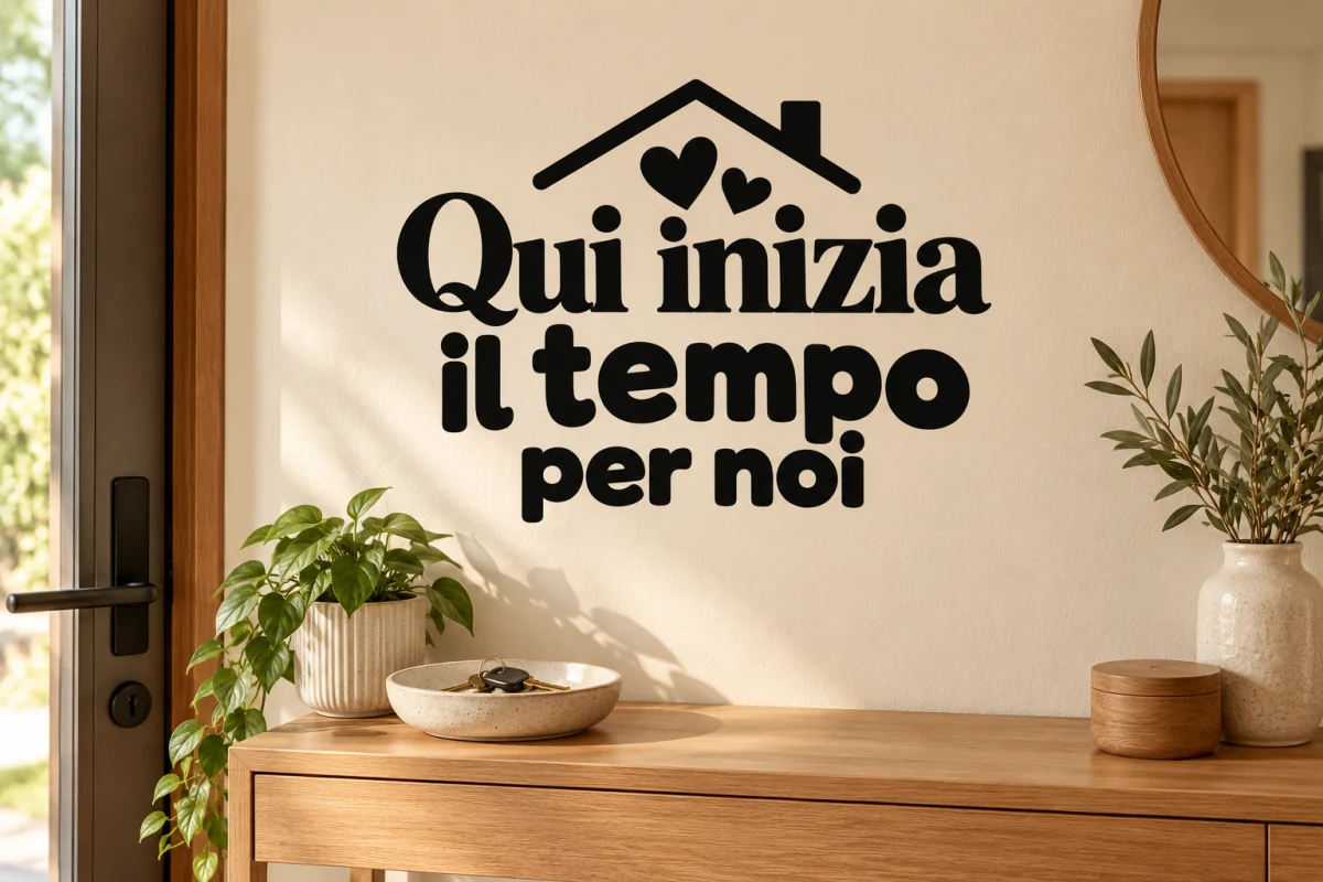 Qui inizia il tempo per noi - simulazione su parete liscia dell'ingresso