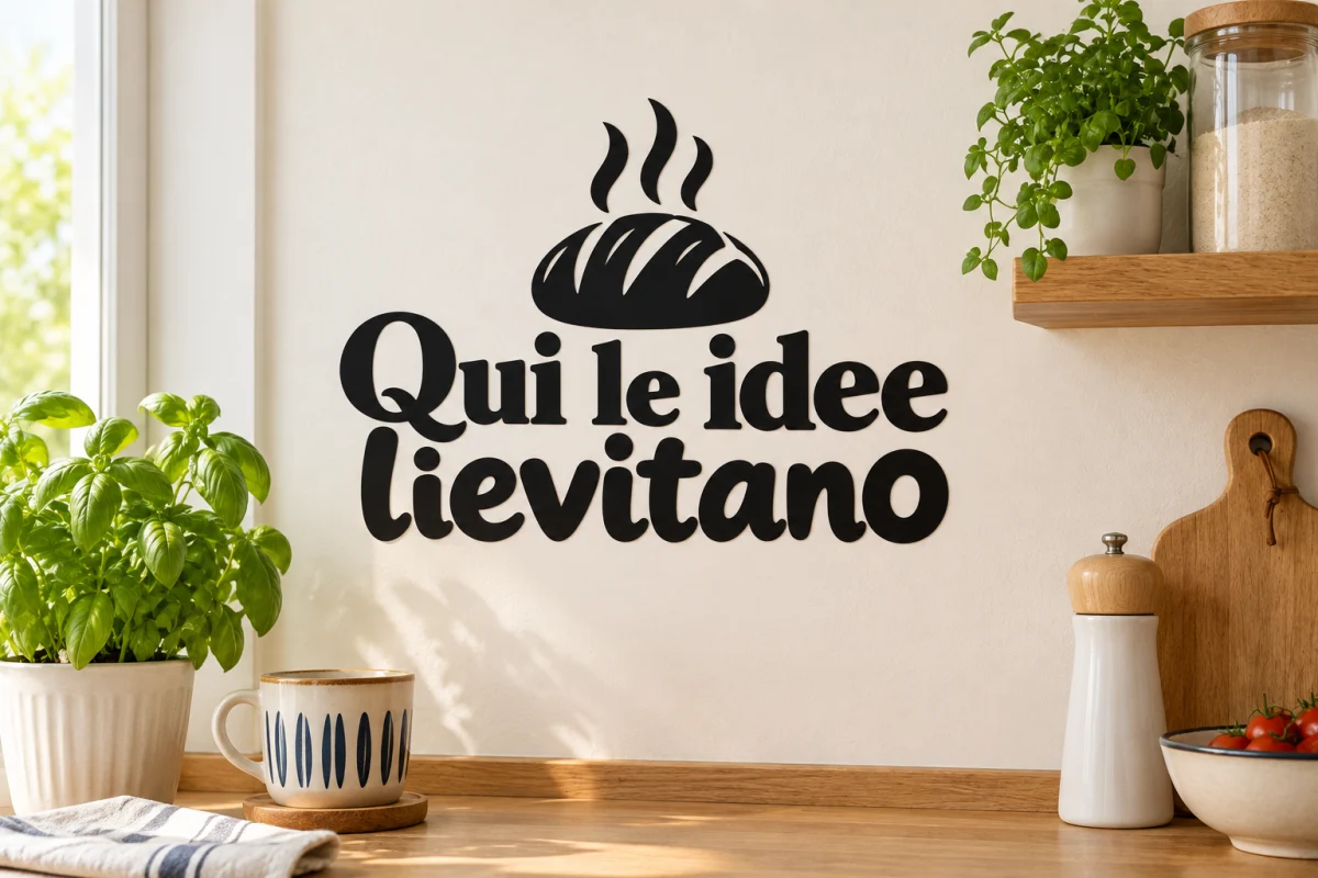 Qui le idee lievitano - simulazione su parete liscia della cucina