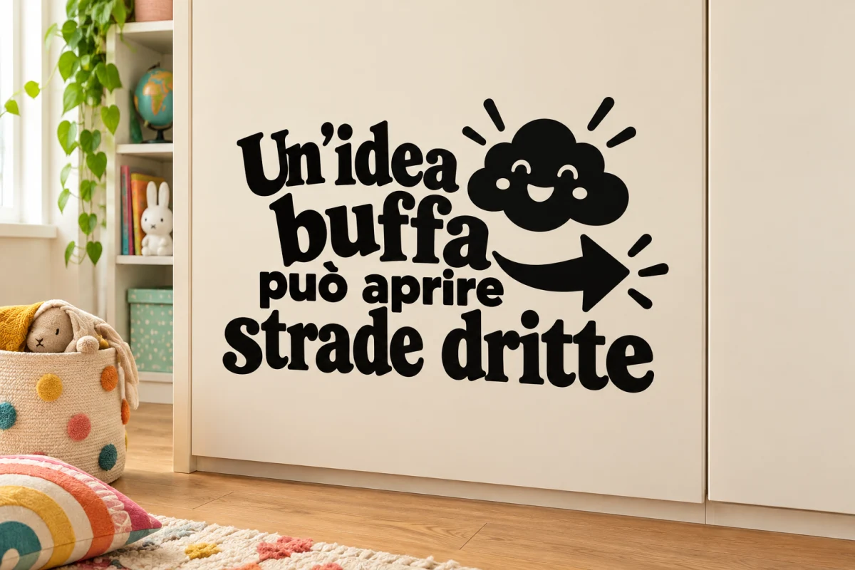 Un'idea buffa può aprire strade dritte - simulazione su anta liscia dell'armadio