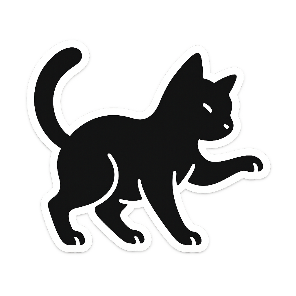 Adesivo Silhouette Gatto Giocoso
