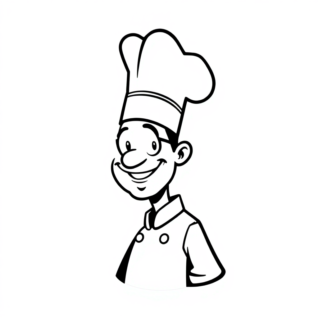 Adesivo Monocromatico Cappello da Chef