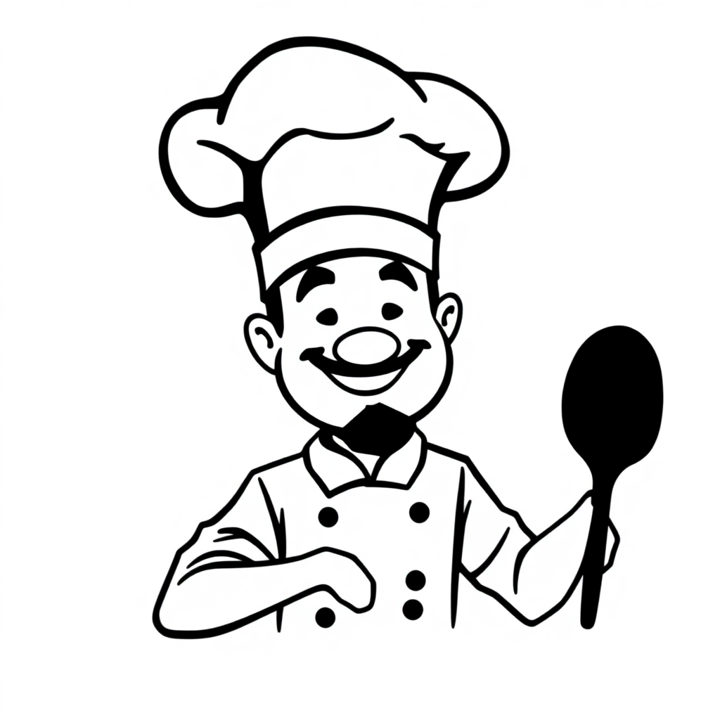 Adesivo Monocromatico Cappello da Chef - Stile Elegante