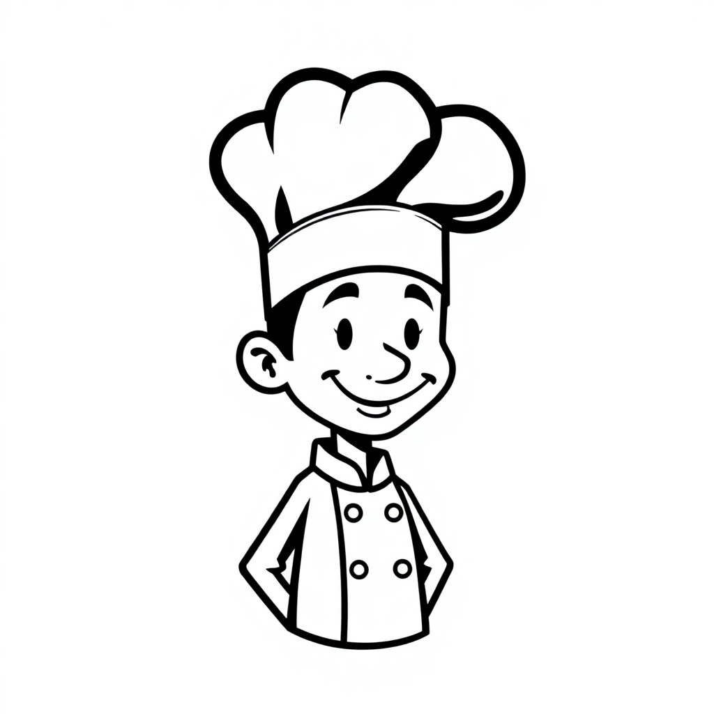 Adesivo Monocolore Cappello da Chef Elegante per Cucina