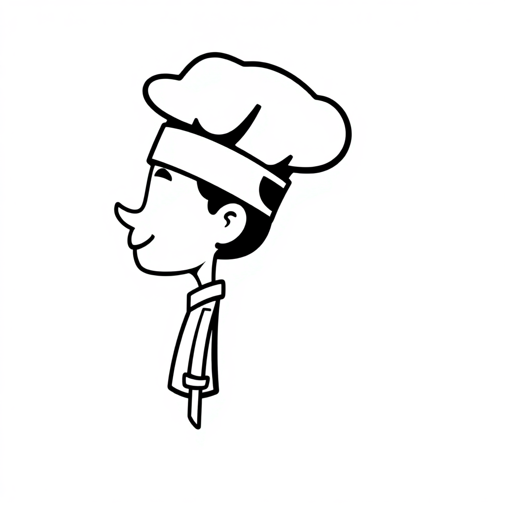 Adesivo Monocromatico - Cappello da Chef Moderno