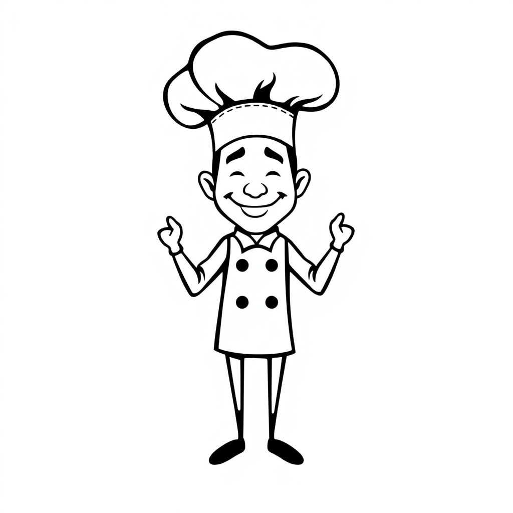 Adesivo Monocromatico Cappello da Chef - Stile Moderno per Mobili e Superfici