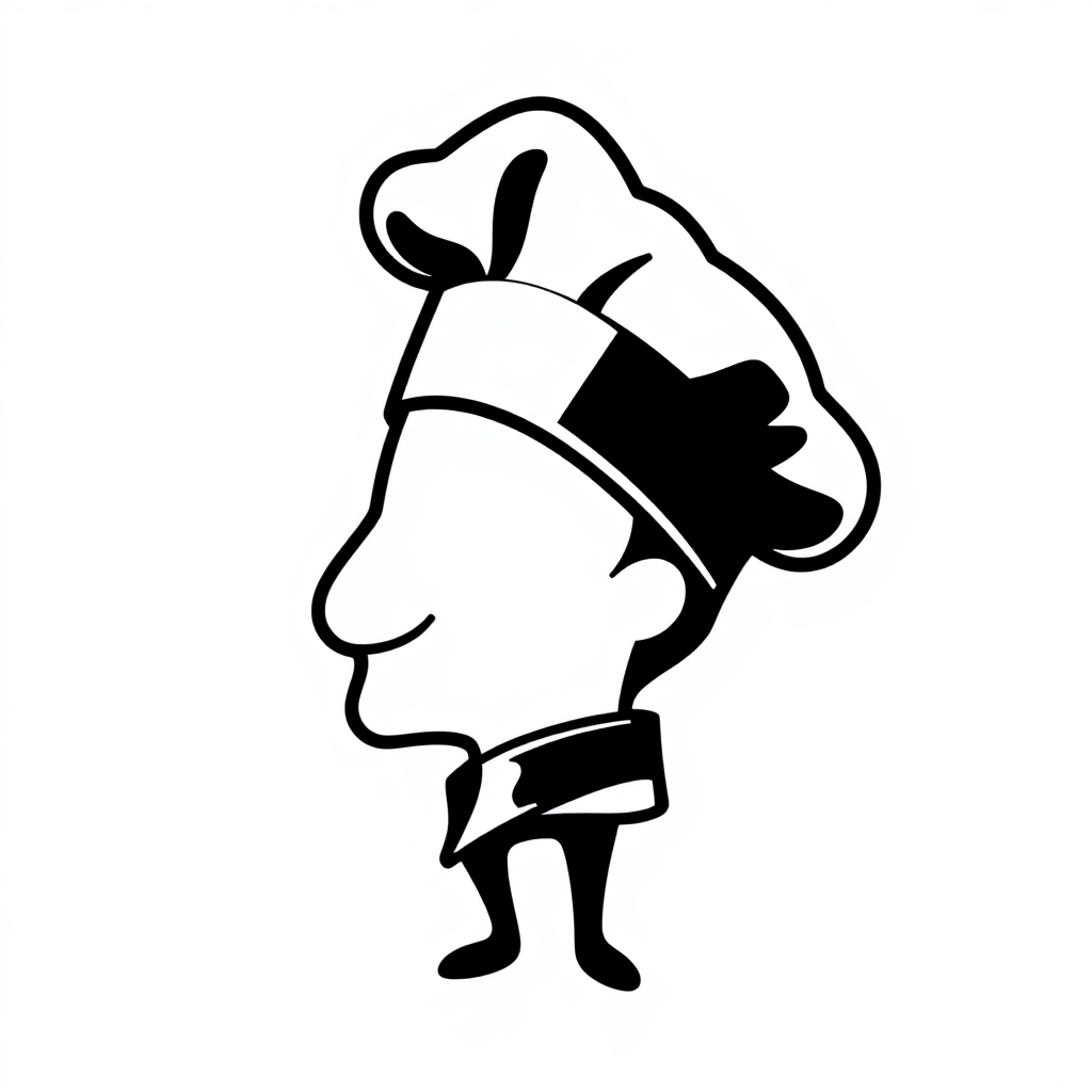 Cappello da Chef Moderno per Adesivi Monocromatici