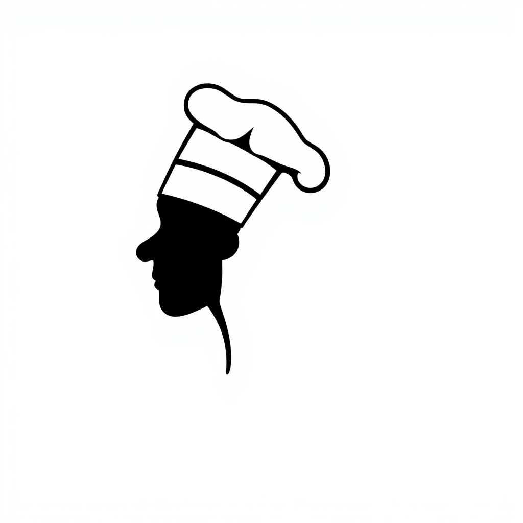 Cappello da Chef Elegante per Adesivi Monocolore