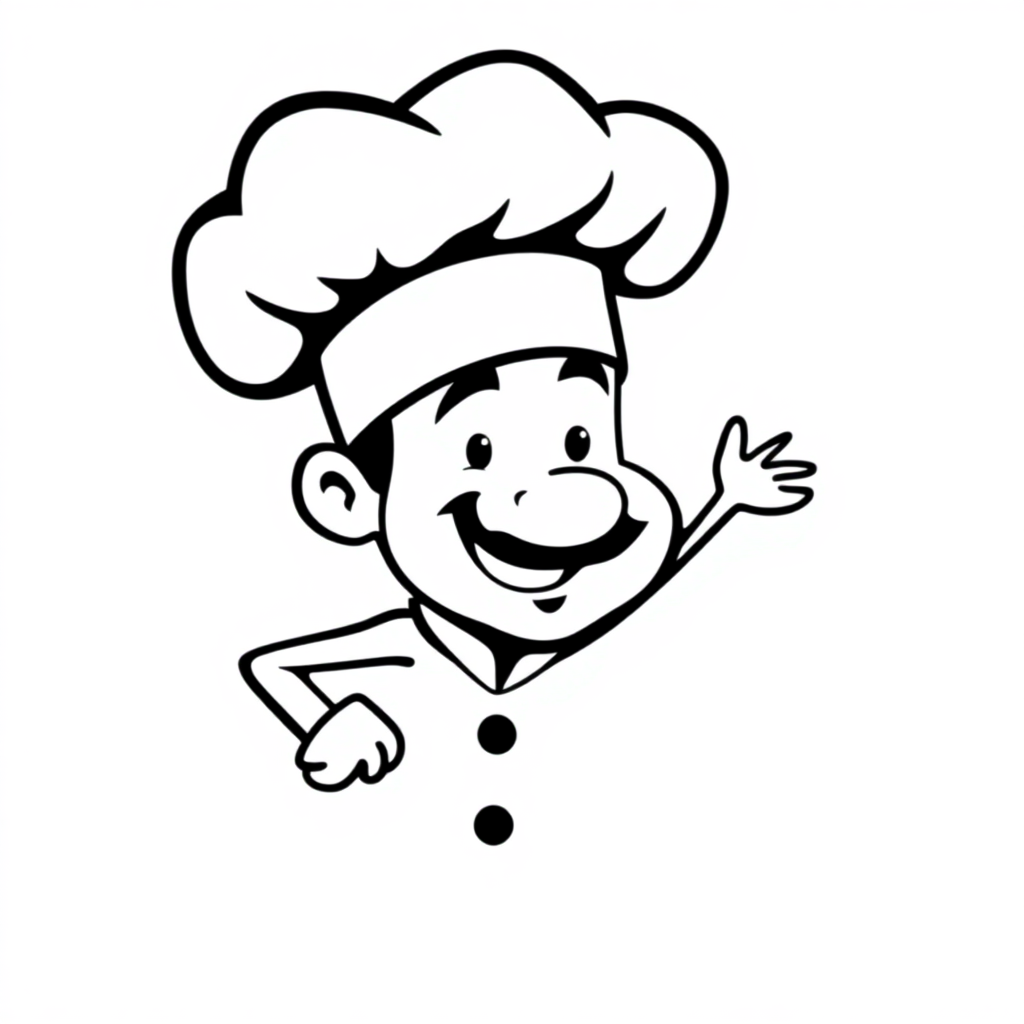 Adesivo Monocromato - Cappello da Chef