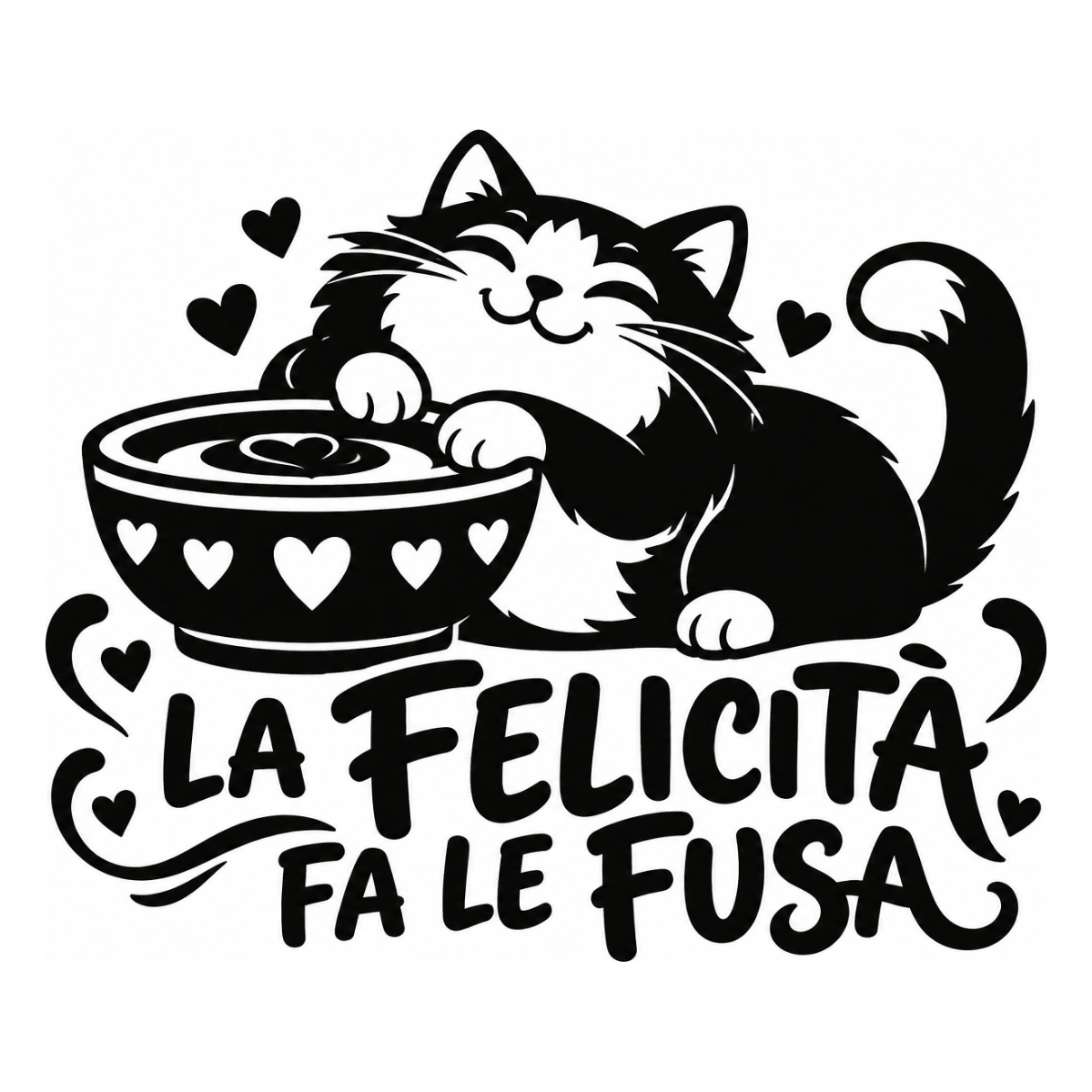 Adesivo cucina - La felicità fa le fusa