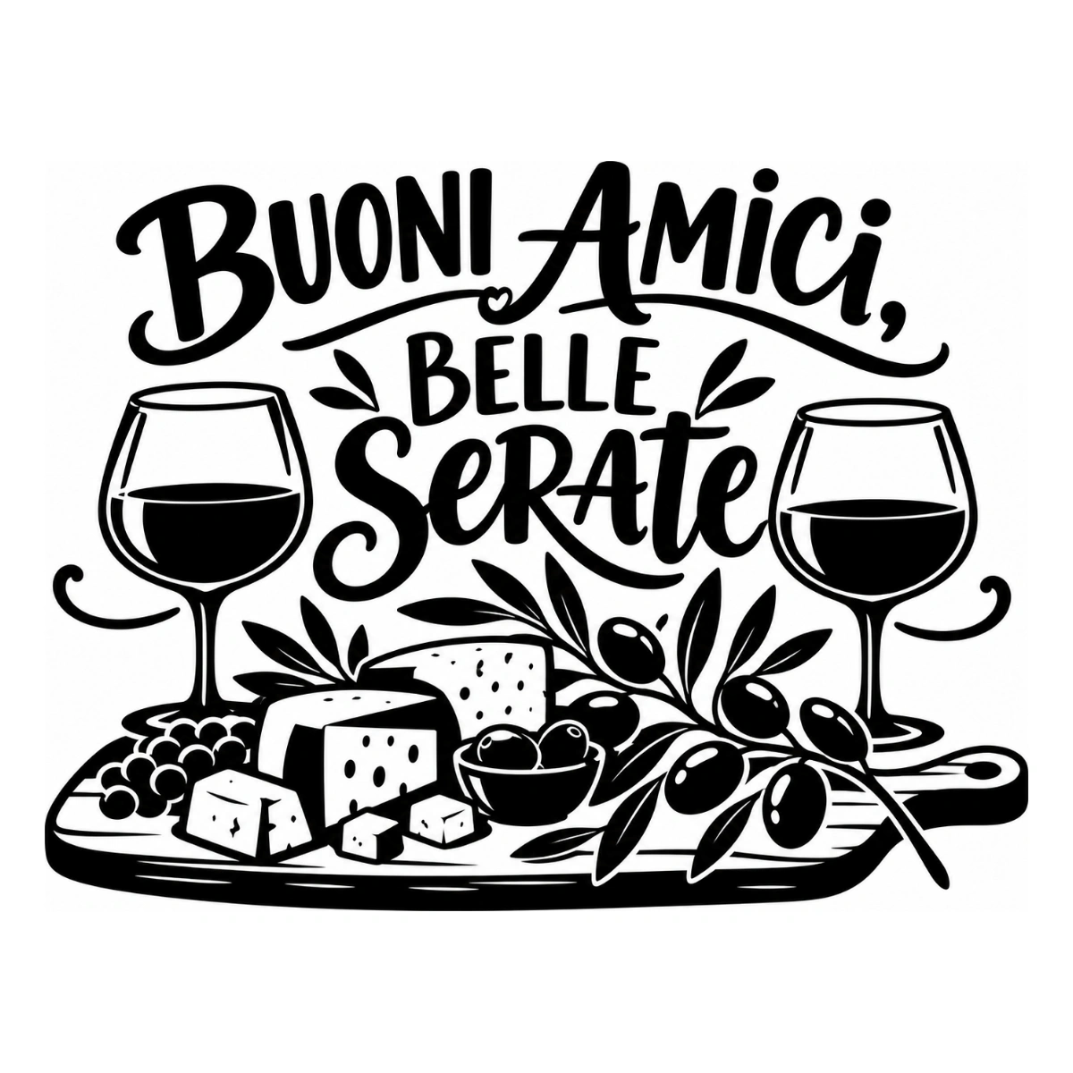 Adesivo soggiorno - Buoni amici, belle serate